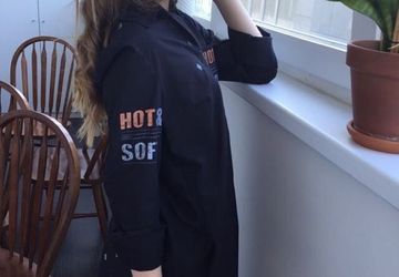 Платье-рубашка из хлопка с принтом