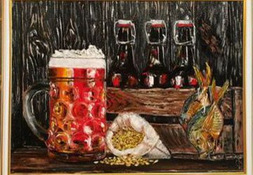 Картина маслом «Натюрморт с пивом»