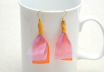 Серьги из органзы своими руками за 5 минут