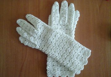 Вязанные ажурные перчаточки