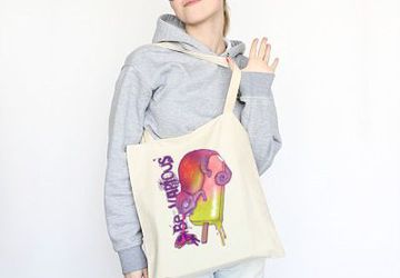 Холщовая сумка с яркой иллюстрацией "Хамелеон"