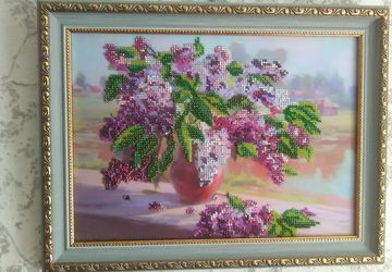 Картина. Деревенская сирень.