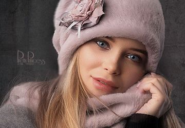 Зимний комплект из Итальянского вискозного меха "Пыльная роза"