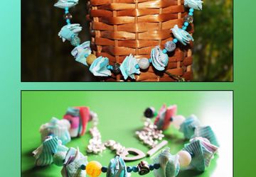 Колье из ракушек и агата