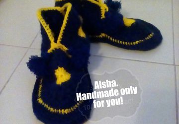 Сапожки вязаные домашние
