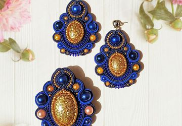 Комплект украшений из сутажа "Лунная ночь"