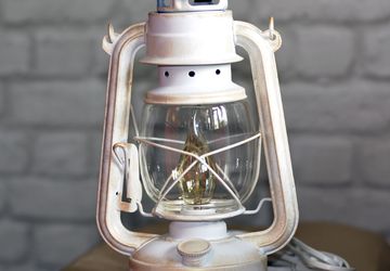 Настольная лампа электрическая Керосинка белая