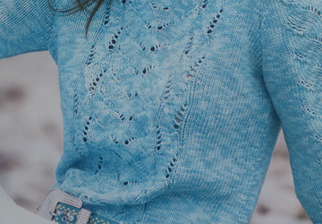 Ажурный женский пуловер из меланжевой пряжи