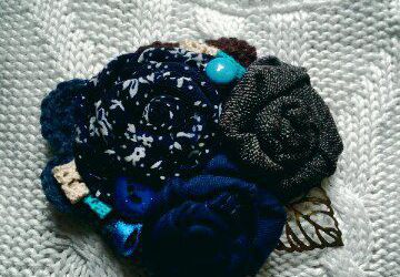 Текстильная брошь "Южная ночь"