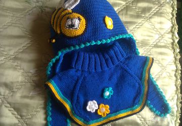 Шапка и манишка "Пчелка" (зима)