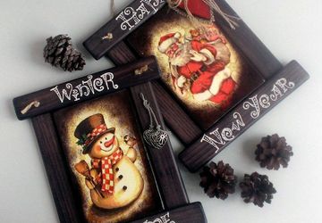 Новогодние подвески ручной работы.