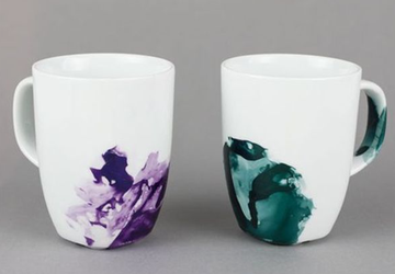 Как декорировать чашку под мрамор