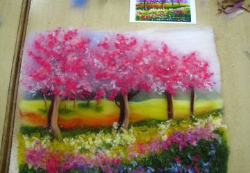 Мастер-класс по живописи шерстью,