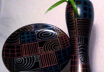 Декоративная тарелка и ваза "Блюз"