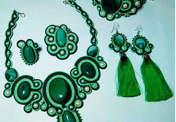 Комплект украшений из сутажа "Лесная нимфа"