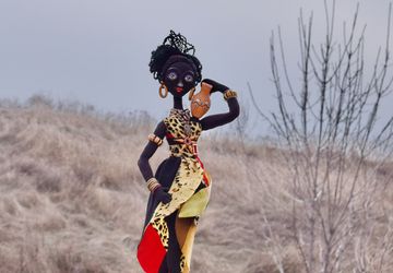 Интерьерная  кукла-африканочка НАКАТО (рождена второй)