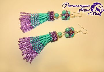 Серьги-кисти из бисера
