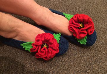 Тапочки балетки вязанные крючком