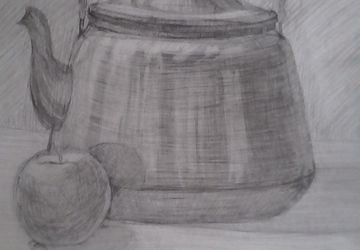 Чайник и яблоко.