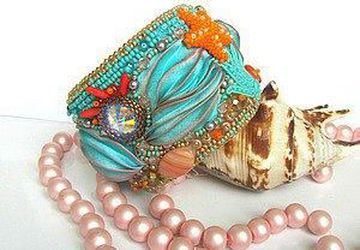 Браслет с шибори лентой и Сваровски