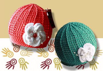 Летняя ажурная шапочка с цветком