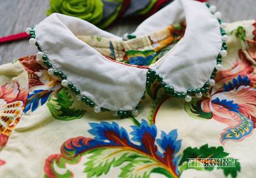 Платье для малышки с вышитым воротничком 62-92