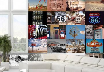 Коллаж вместо обоев - интересная идея для вашего интерьера!