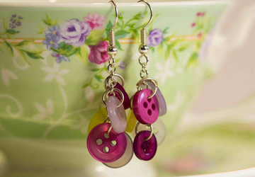 Серьги из пуговиц своими руками.