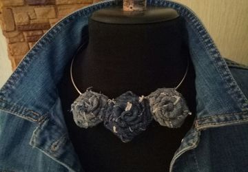 колье джинсовое в стиле бохо