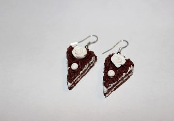 Серьги "Шоколадный тортик"