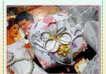 Схема - "Любовь и Верность" - подушечка для колец