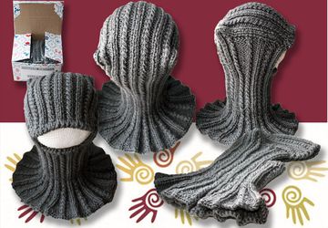 Вязаная шапочка-шлем для мальчика