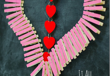 Валентинка из прищепок!