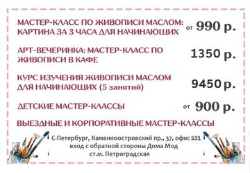МАСТЕР-КЛАССЫ ПО ЖИВОПИСИ МАСЛОМ.