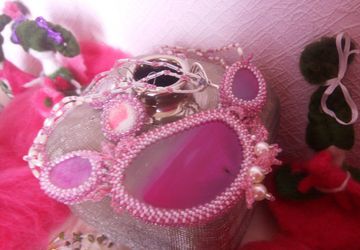 Ожерелье ручной работы "Розовый вечер"