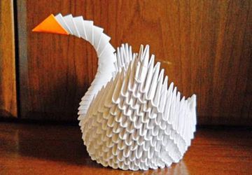 Оригами из бумаги: лебедь