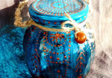 Декоративная баночка с веревочной ручкой