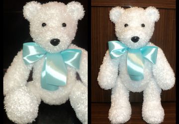 Белый мишка - черный нос,  Любит зиму и мороз.Ростик 40 см