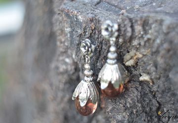 Серьги из чешского стекла "Груша розовая". Нет в наличии!