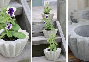 Бетонные горшки для цветов, но милые! Своими руками.