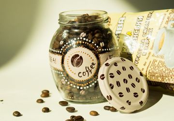 Расписная баночка для кофе