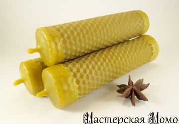 Вощенная свеча "Соты" (1)