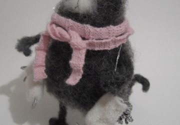 Вязанный кот зимний
