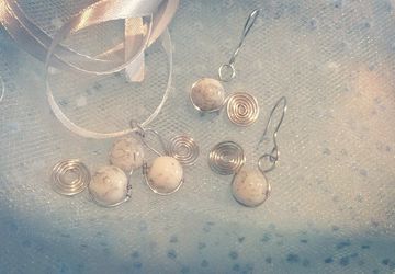 Комплект подвеска + серьги "Дымка"