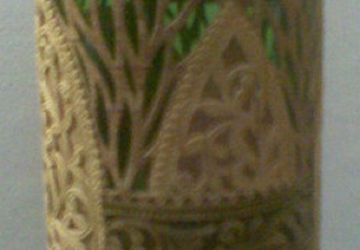 Пример оформления стеклянной бутыли в прорезную бересту