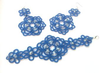 Серьги и браслет "Морской бриз"