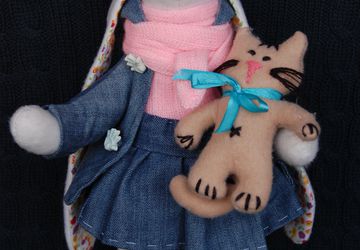 зайка тильда Рози с котенком