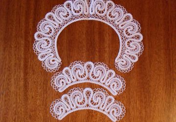 Вологодское кружево- комплект,воротник и манжеты " Волна"