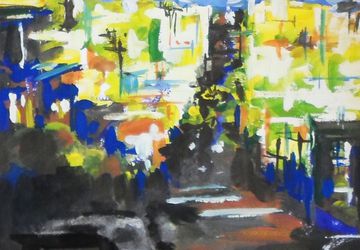 Город в ярких лучах