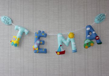 Именная гирлянда из фетра ручной работы